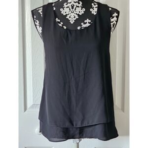 Women True Light  Layered‎ Sleeveless Racerback Asymmetric Hem Chiffon Top Small